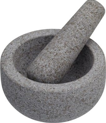Mortel och stöt i granit, 12x6.5 cm, presentförpackning