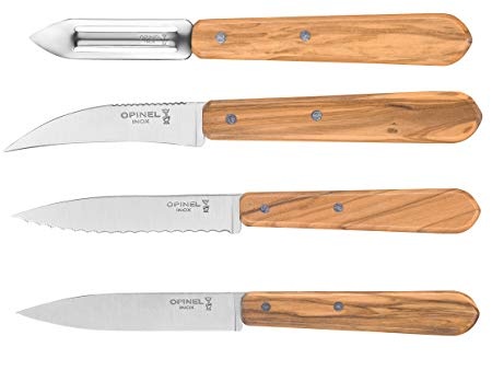 Knivset i fyra delar, Olivträ, Essentials - Opinel