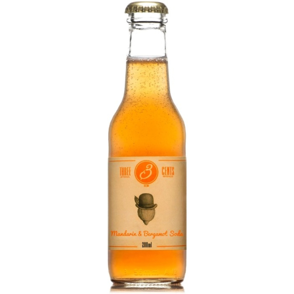 Mandarin & Bergamot Soda, 200 ml - Three Cents i gruppen Matlagning / Kolonial hos KitchenLab (1083-28757)