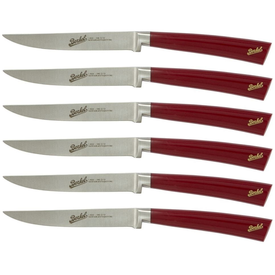 Stekknivar, 6-pack, Elegance Röd - Berkel i gruppen Matlagning / Köksknivar / Knivset hos KitchenLab (1870-23988)