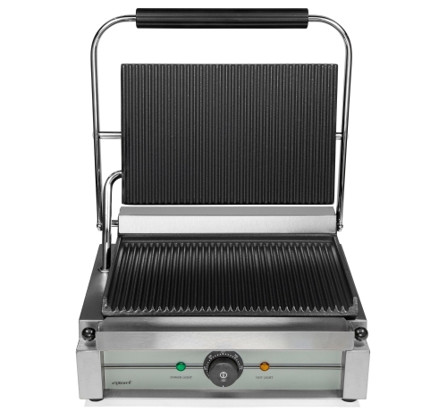Klämgrill Panini, räfflad - Exxent