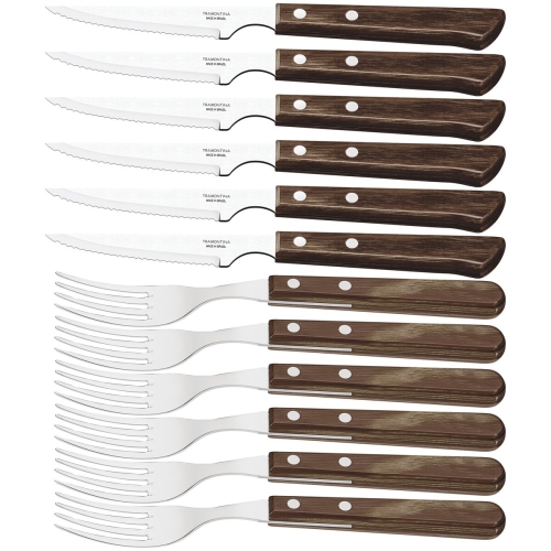 Spansk kniv, mörkbrun, Churrasco, 12-delar - Tramontina