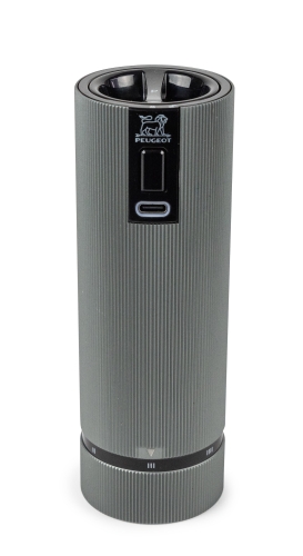 Set med Salt- och Pepparkvarn, 15 cm, Elektriska, Duo Line, Natural + Carbone - Peugeot