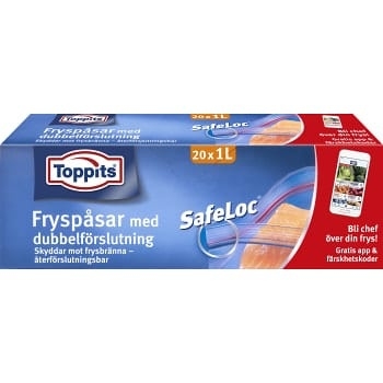 Safeloc® förslutningsbar påse för sous vide och frys - Toppits