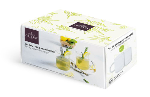 Set med Tekanna och två glasmuggar, Darjeeling - Cristel