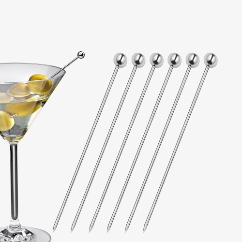 Cocktailpinnar i rostfritt stål, 6-pack - Cilio