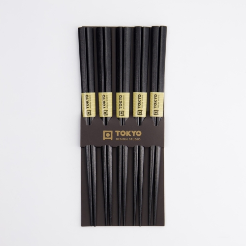 Ätpinnar, 5-pack - Tokyo Design Studio - Svart Trä
