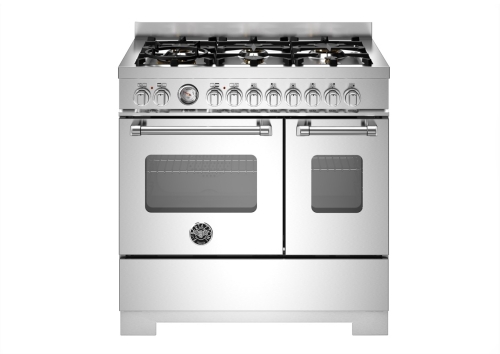 Gasspis Master, 90 cm, 6 brännare, 2 ugnar, Rostfri - Bertazzoni