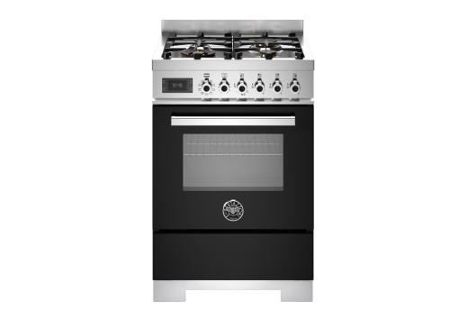 Gasspis Professional, 60 cm, 4 brännare, 1 ugn, Svart - Bertazzoni