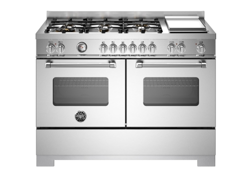 Gasspis Master, 120 cm, 6 brännare + stekbord, 2 ugnar, Rostfri - Bertazzoni