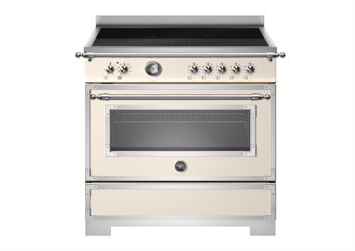 Induktionsspis Heritage, 90 cm, 5 zoner, 1 ugn, Elfenbensvit - Bertazzoni