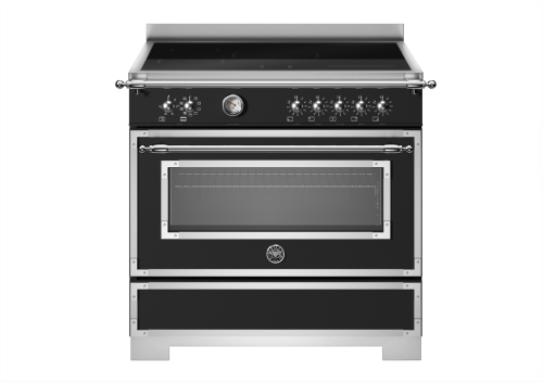 Induktionsspis Heritage, 90 cm, 5 zoner, 1 ugn, Mattsvart - Bertazzoni