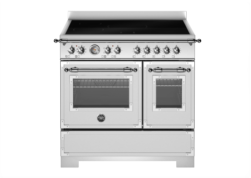 Induktionsspis Heritage, 90 cm, 5 zoner, 2 ugnar, Rostfri - Bertazzoni