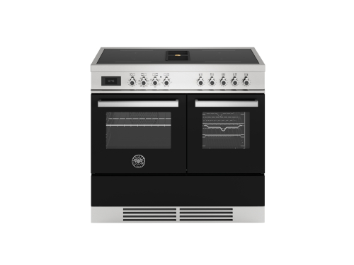Induktionsspis med integrerad fläkt Professional, 100 cm, 4 Zoner, 2 Ugnar, Svart - Bertazzoni