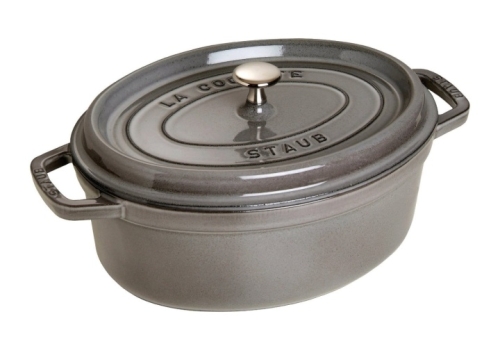 Oval gjutjärnsgryta, Grå - Staub