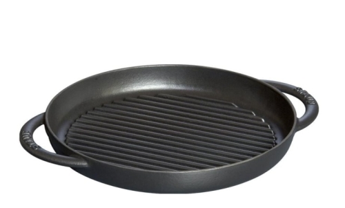 Grillpanna i gjutjärn, svart, rund - Staub