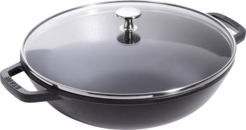 Wok med glaslock, svart - Staub