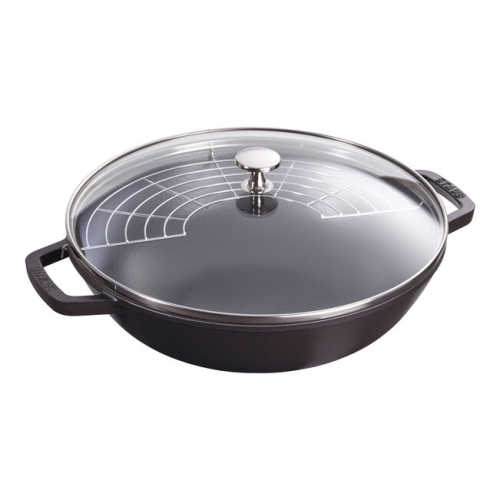 Wok med glaslock, Svart - Staub