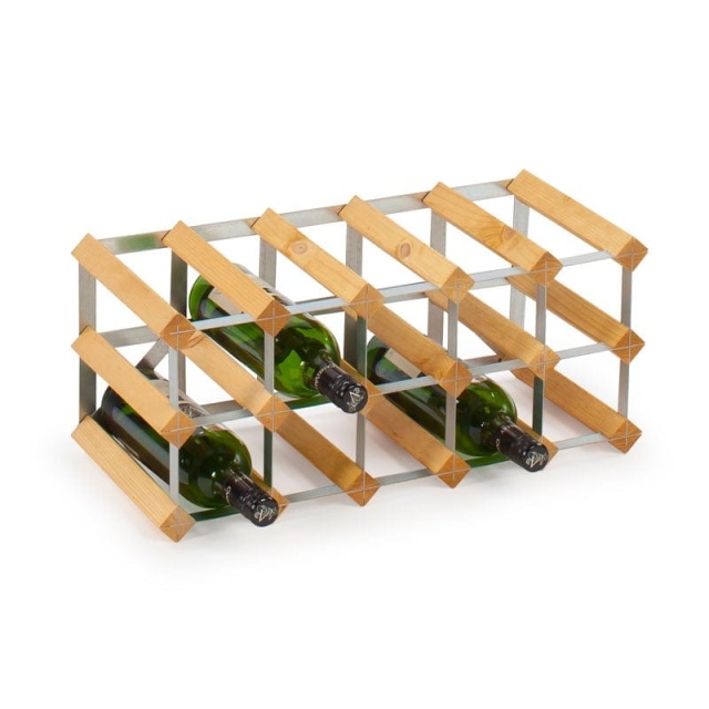 Påbyggnadsbart vinställ - Traditional Wine Racks Co. - Ljus ek, 15 flaskor