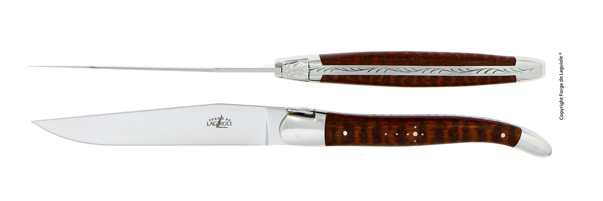 Set med 2 matknivar, handtag av snakewood - Forge de Laguiole