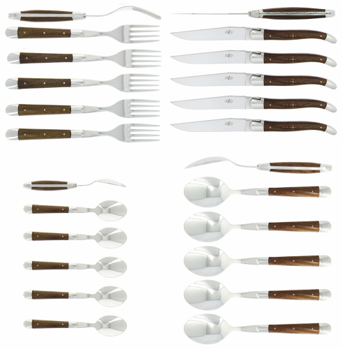 Bestickset 05, Handtag av Valnöt, blank, Tradition - Forge de Laguiole