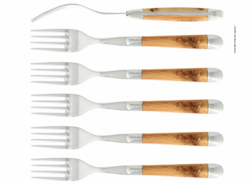 Sex gafflar, Handtag av En, blank, Tradition - Forge de Laguiole