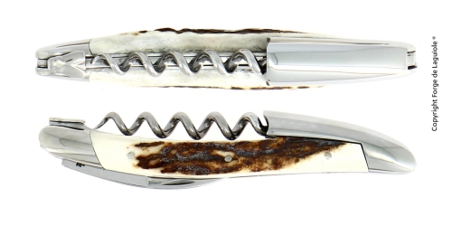 Sommelierkniv av Hjorthorn, blank, Tradition - Forge de Laguiole