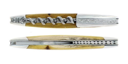 Sommelierkniv av Pistage, damaskerad m dekor, Collection - Forge de Laguiole