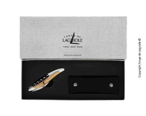 Sommelierkniv av Trä från Vinrankor, damaskerad m dekor, Collection - Forge de Laguiole