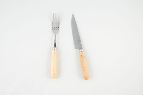 Kniv och Gaffel med Handtag i Buxbom, 2-pack - Pallarès