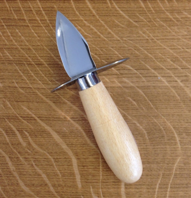 Ostronkniv med skydd, trähandtag - Déglon