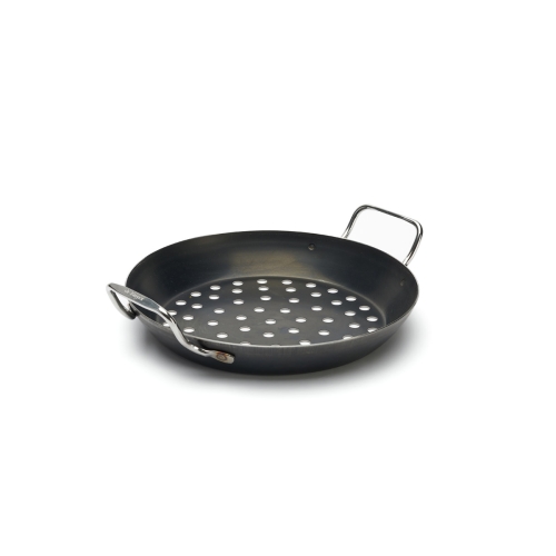 Perforerad kolstålspanna till grill, ø28cm - De Buyer