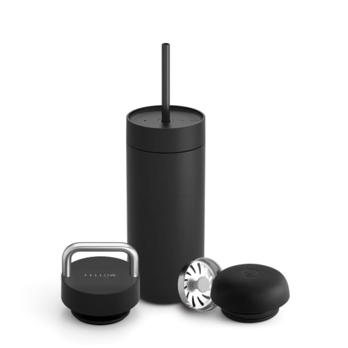 Termos, Carter 3 in 1 Sip System, Matt Black 16oz - Fellow