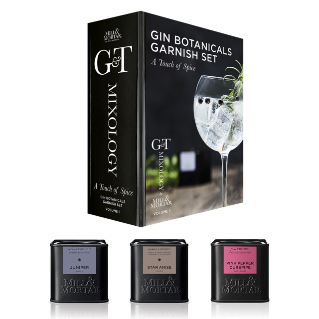 Gin och Tonic, garnityr-set med örter - Mill & Mortar