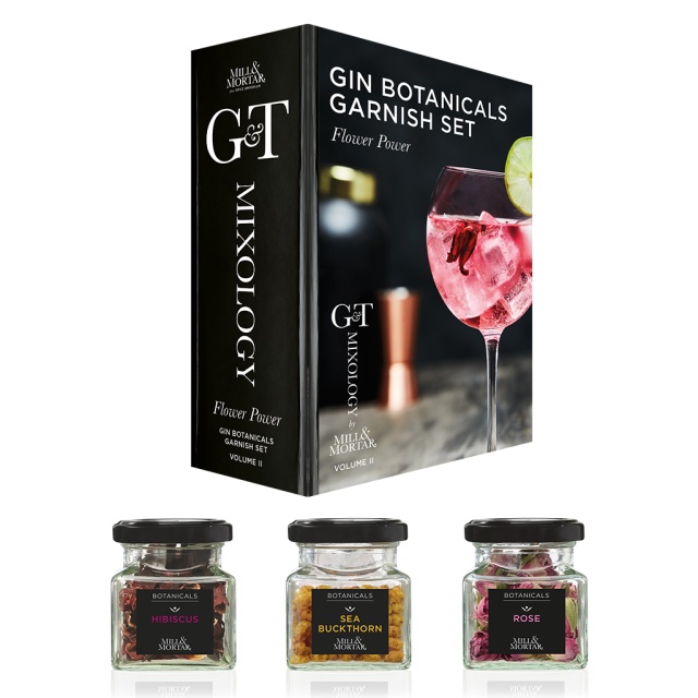 Gin och Tonic, garnityr-set med blommor - Mill & Mortar