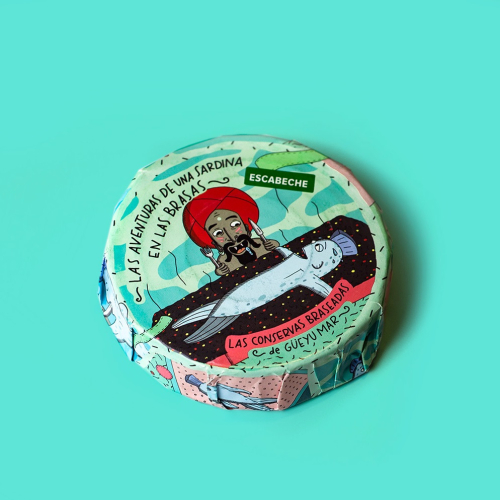 Kolgrillade sardinfiléer, escabeche. 105 g - Conservas Braseadas Güeyu Mar