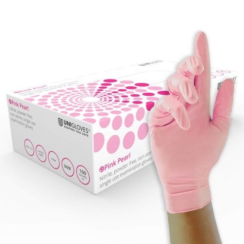 Nitrilhandske, rosa, 100-pack - Unigloves