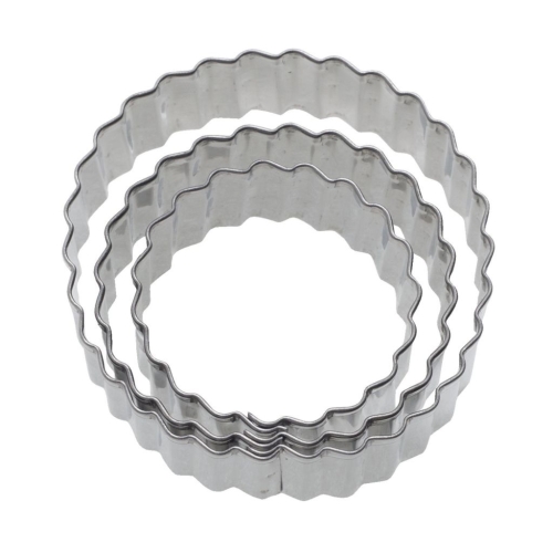Pepparkaksform, Rund vågig, 4, 5 och 6 cm, 3-pack - Westmark