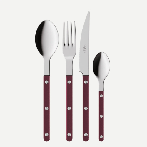 Bestickset, 24 delar, Bistrot Pearly, Aubergine - Sabre Paris