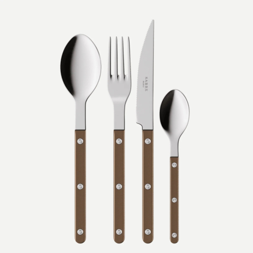 Bestickset, 4 delar, Bistrot Pearly, Brown - Sabre Paris