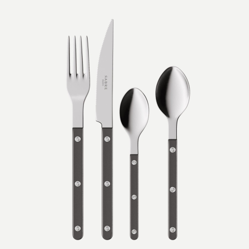 Bestickset, 4 delar, Bistrot Pearly, Dark grey - Sabre Paris