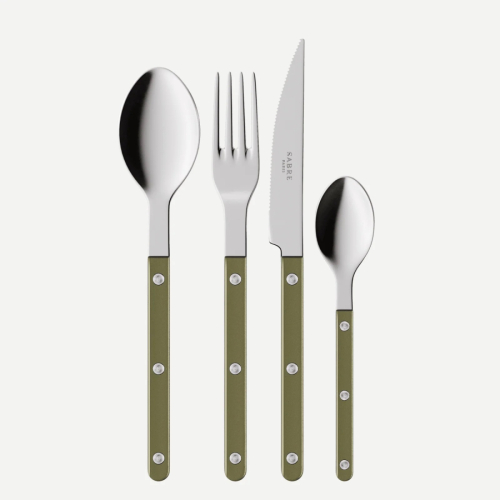 Bestickset, 4 delar, Bistrot Pearly, Olive - Sabre Paris