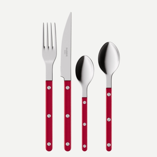 Bestickset, 4 delar, Bistrot Pearly, Red - Sabre Paris