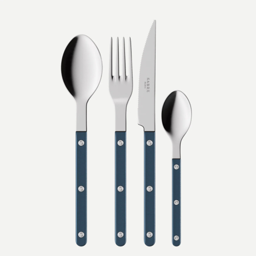 Bestickset, 4 delar, Bistrot Pearly, Steel blue - Sabre Paris