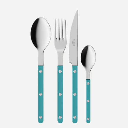 Bestickset, 4 delar, Bistrot Pearly, Turquoise - Sabre Paris