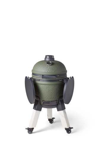 Kamadogrill inklusive benfäste, aluminiumben (marmorimitation) med hjul och sidobord - Moddern