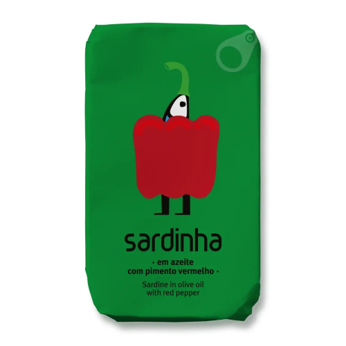 Sardiner i Ekologisk Olivolja, Ekologisk Paprika, 120 g - Sardinha