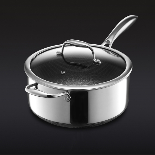 Kastrull med glaslock, nonstick, 4,7 L - Hexclad