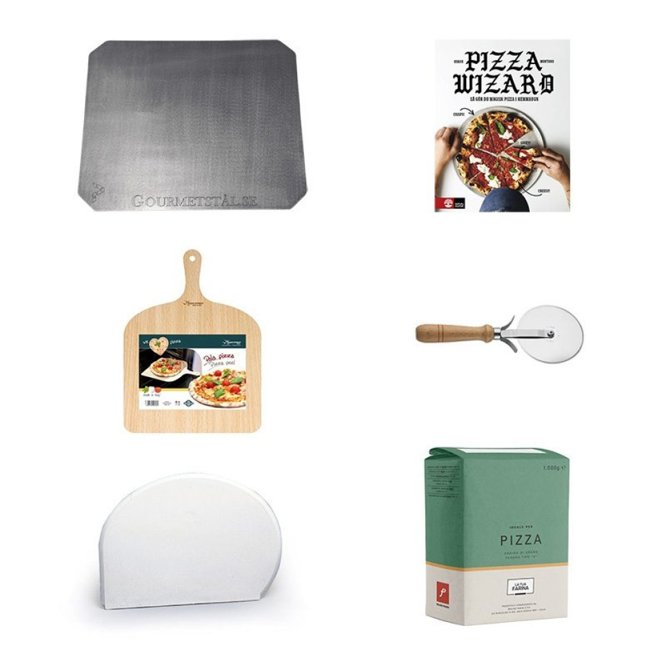 Startpaket för pizza, Gourmetstål med tillbehör i gruppen Bakning / Bakredskap / Bak- & pizzastenar hos The Kitchen Lab (1317-26953)