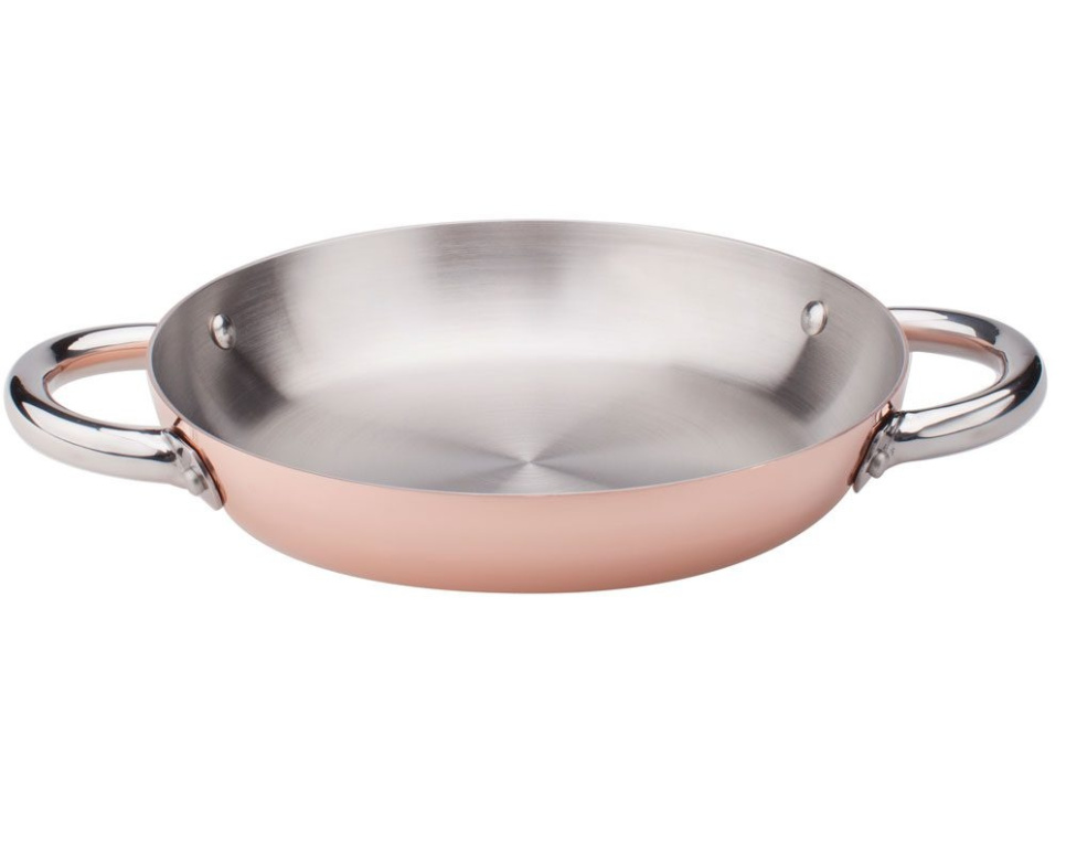 Kopparpanna med induktionsbotten och rostfri insida, 28 cm, Två handtag - Agnelli i gruppen Matlagning / Stekkärl / Stekpannor hos The Kitchen Lab (1069-26449)